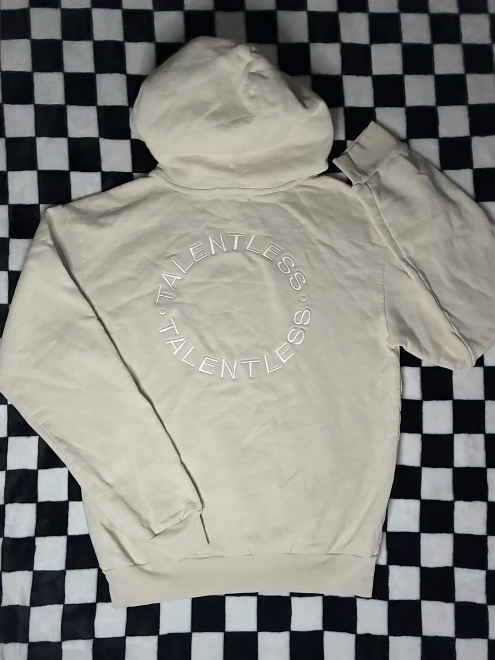 🆕 NWOT TALENTLESS Circle Logo Embroidered Hoodie Black Size Small_7